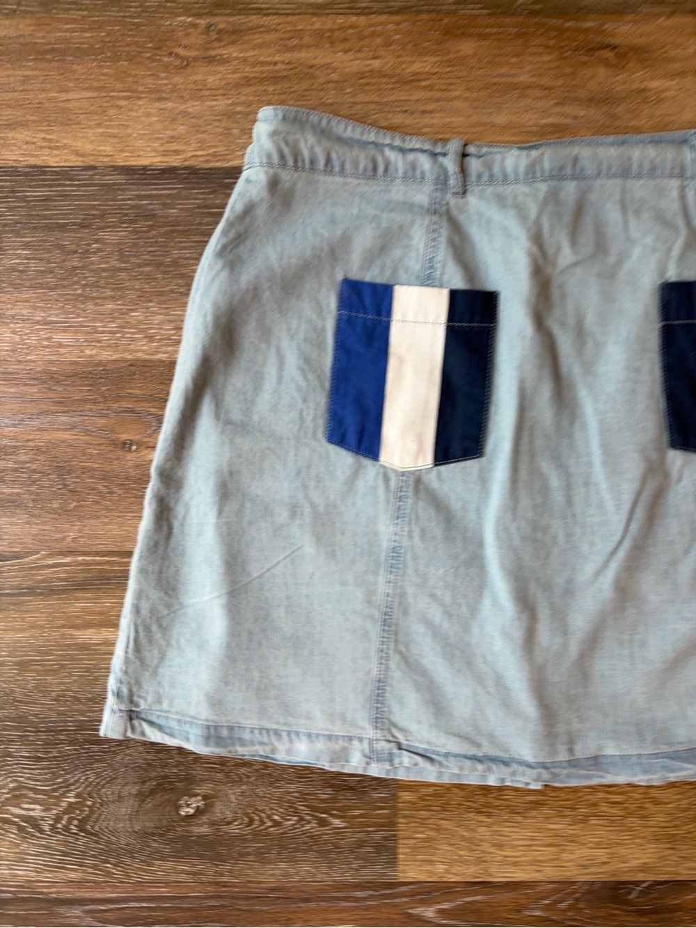 Disney Parks Play in the Parks Retro Patch Denim Cotton Jean Skirt Size XL - Picture 11 of 12